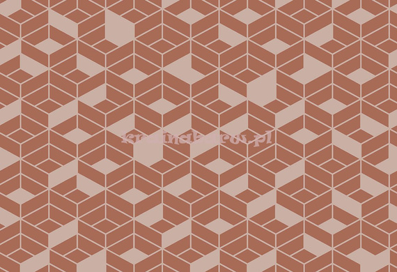 Nowoczesna tapeta geometryczna 3D srebrzysto  ruda