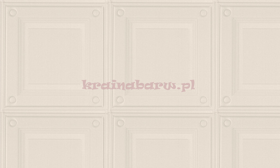 Luksusowa tapeta geometryczna 3D stylowe eleganckie kasetony  w kremowej bieli