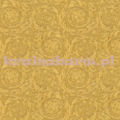 Ekskluzywna tapeta Versace IV klasyczne ornamenty kwiaty metaliczne złoto