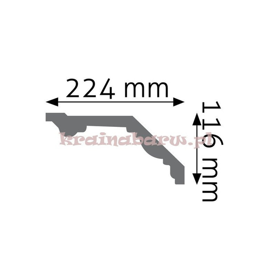 Listwa sufitowa gładka LGG-09 240 x 11,6 x 22,4cm