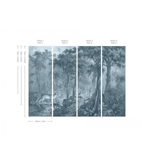 Tapeta Artystyczna Jungle Cat Blue