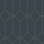 Tapeta 139225 geometryczna w stylu Art Deco ciemnoniebieska złota