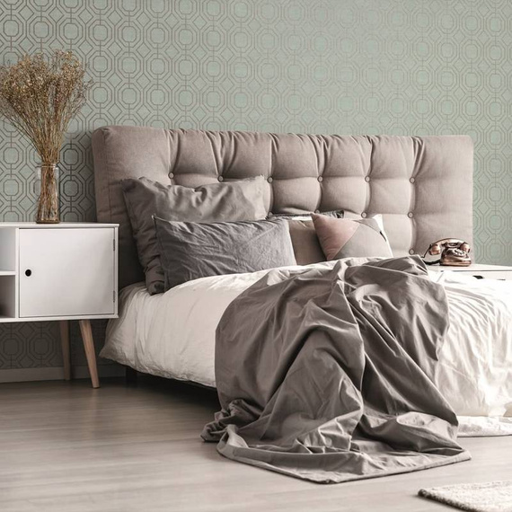 Tapeta 115934 geometryczne ornamety na niebiesko zielonym  tle