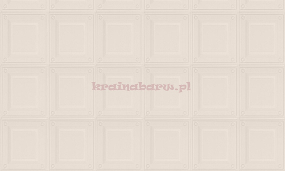 Luksusowa tapeta geometryczna 3D stylowe eleganckie kasetony  w kremowej bieli