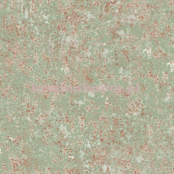 Modna tapeta beton patynowa zieleń z czerwienią