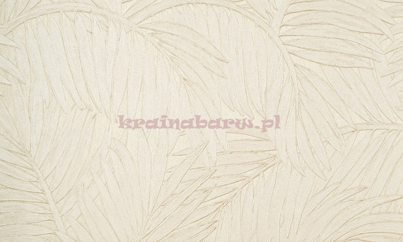 Tapeta z dużymi liśćmi palmy z wyczuwalną strukturą w beżach