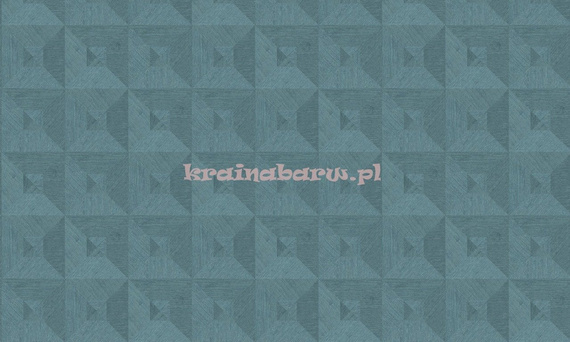 Tapeta geometryczna 3D kwadraty trójkąty w morskim niebiesko zielonym kolorze z wyczuwalną w dotyku strukturą 