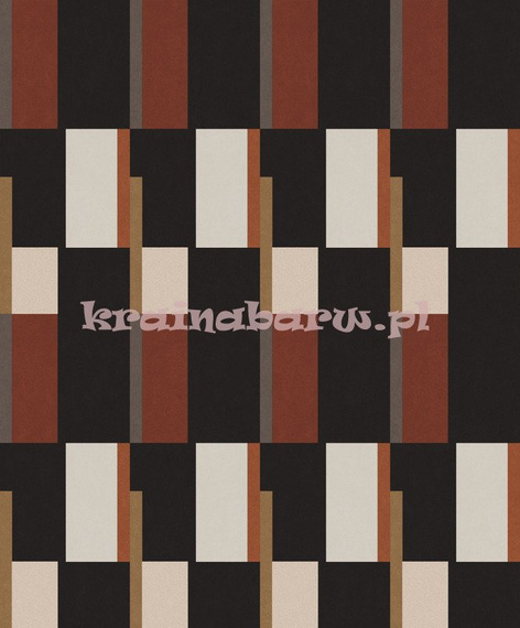 Nowoczesna tapeta geometryczna abstrakcja Prisma Rust