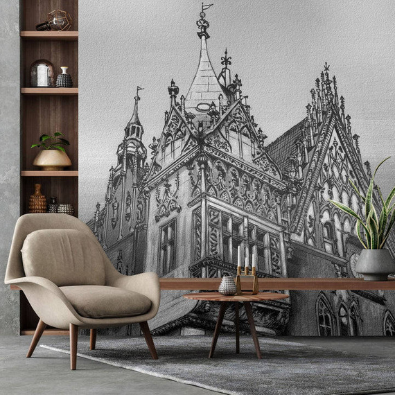 Fototapeta artystyczna Town Hall  B&W  Wrocław 