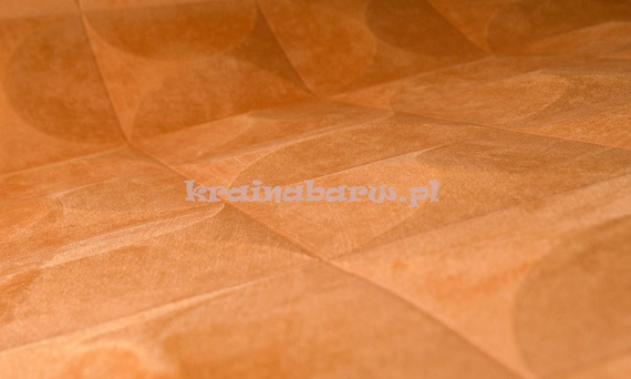 Luksusowa tapeta geometryczna 3D efektowne kwadraty z wypukłymi krągłymi wzorami w brązowym kakaowym