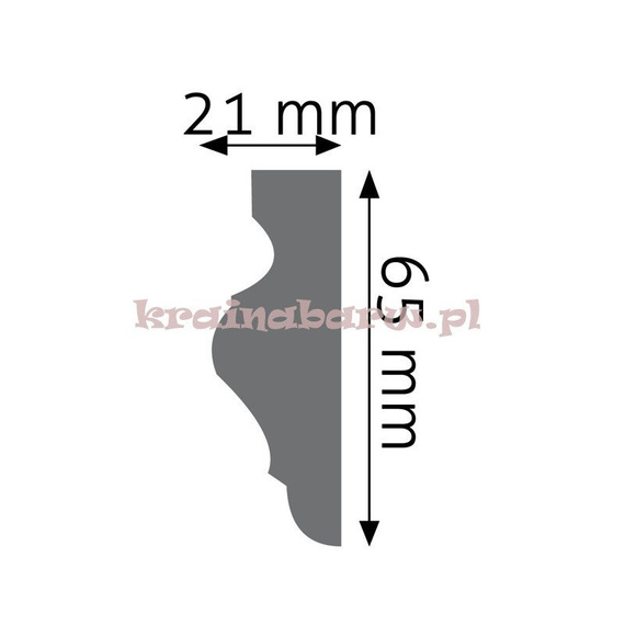 Listwa naścienna gładka LNG-02 240 x 6,5 x 2,1cm