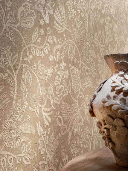 Tapeta Casamance 76960916 haftowane kwiaty