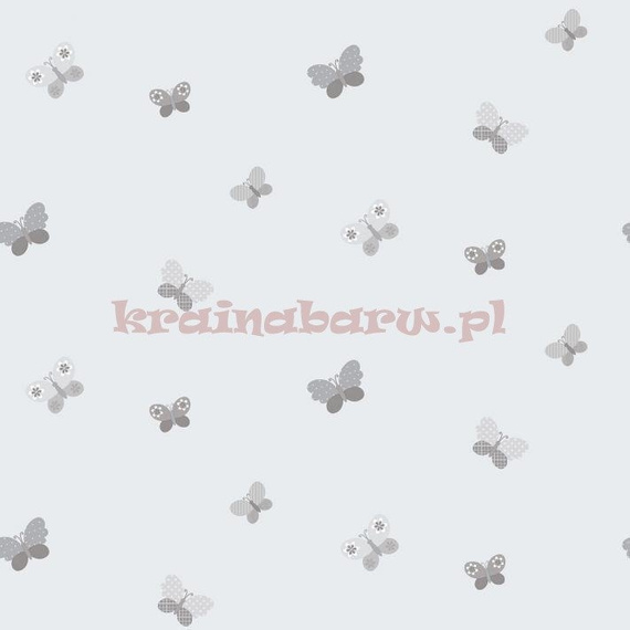 Tapeta wesołe motylki w odcieniach modnej szarości
