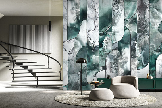 Fototapeta Marmurowe Wzory W Zieleni