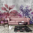 Fototapeta 13577 Rośliny na betonie - różowy